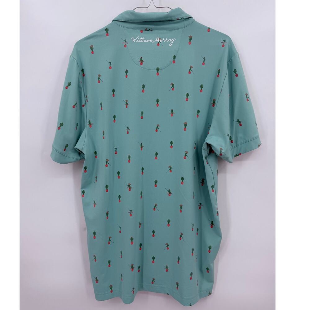 William Murray Golf Free Hugs Cactus Performance Polo Mint Medium - Picture 6 of 12